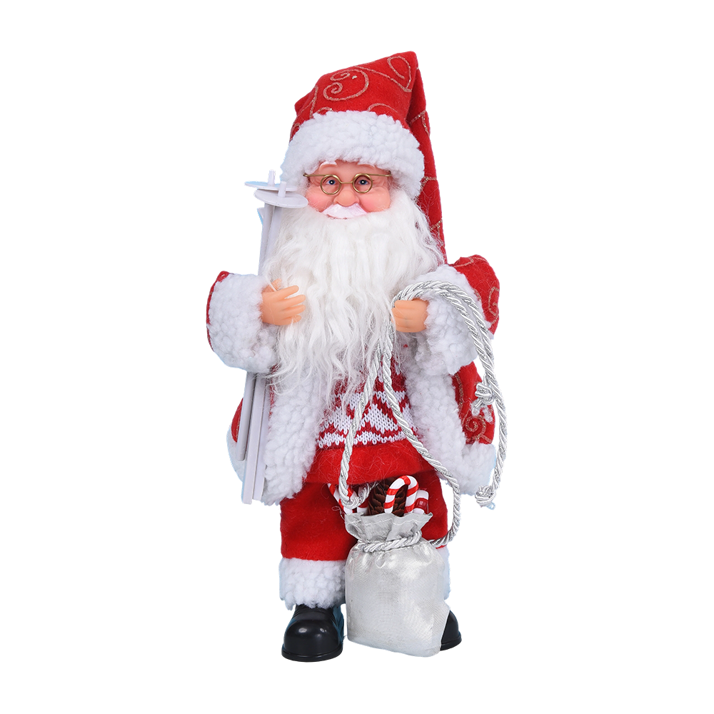Figura de Papá Noel esquiando