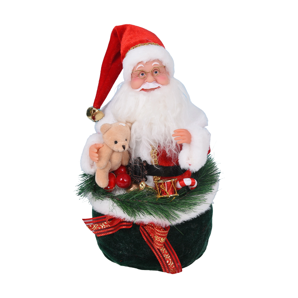 Figura de Papá Noel con una escena creativa